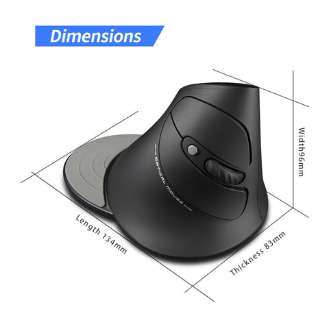 ZELOTES F-17 Vertical Mouse 2.4GHz Wireless Gaming Mouse 6 Keys Ergonomic Optical Mice with 3 Adjustable DPI for PC Laptop