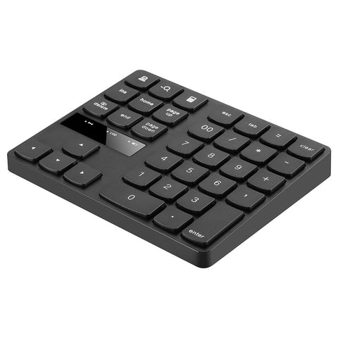 2.4G Wireless Numeric Keyboard Portable 35 Keys Financial Accounting Office Keyboard Built-in Rechargeable Battery Black