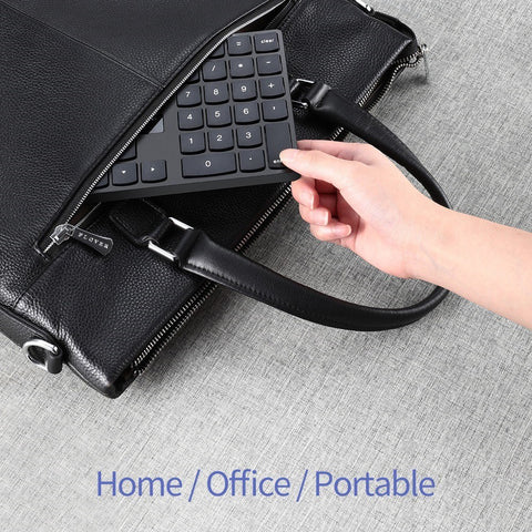 2.4G Wireless Numeric Keyboard Portable 35 Keys Financial Accounting Office Keyboard Built-in Rechargeable Battery Black