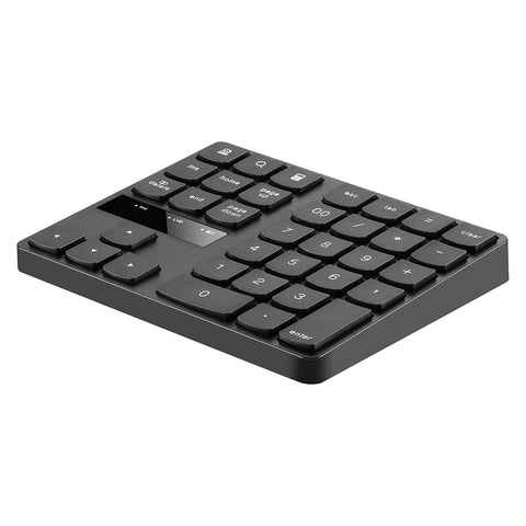 2.4G Wireless Numeric Keyboard Portable 35 Keys Financial Accounting Office Keyboard Built-in Rechargeable Battery Black