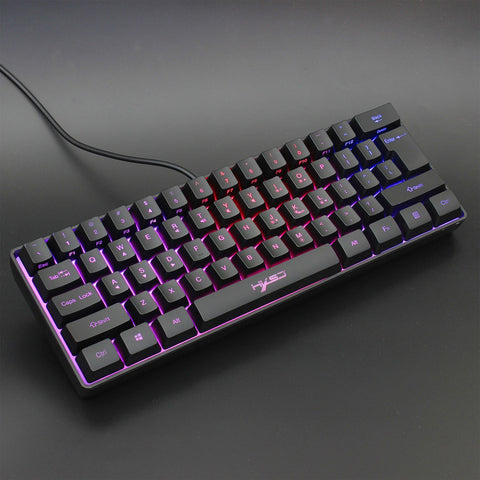 HXSJ V700 Wired Gaming Keyboard RGB Streamer Wired Keyboard 61-key Gaming Keyboard for Game/Office Black