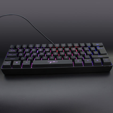 HXSJ V700 Wired Gaming Keyboard RGB Streamer Wired Keyboard 61-key Gaming Keyboard for Game/Office Black