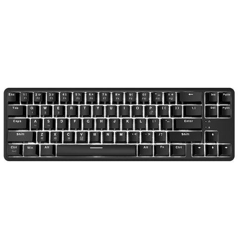 Ajazz K680T Wired&BT Dual-mode Mechanical Keyboard 68 Keys Compact White Backlight Mechanical Keyboard Black with Blue Switches