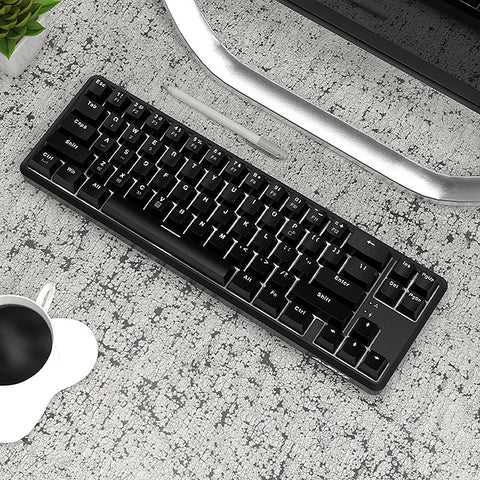 Ajazz K680T Wired&BT Dual-mode Mechanical Keyboard 68 Keys Compact White Backlight Mechanical Keyboard Black with Blue Switches
