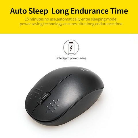 T-WOLF Q4 2.4G Wireless Optical Office Mini Mouse 3 Button 1000 DPI Ergonomic Gaming Mouse for PC/Laptop Black
