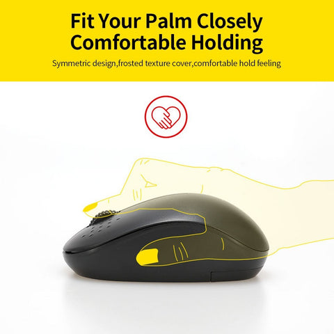 T-WOLF Q4 2.4G Wireless Optical Office Mini Mouse 3 Button 1000 DPI Ergonomic Gaming Mouse for PC/Laptop Black