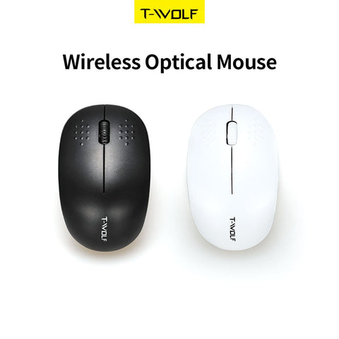 T-WOLF Q4 2.4G Wireless Optical Office Mini Mouse 3 Button 1000 DPI Ergonomic Gaming Mouse for PC/Laptop Black
