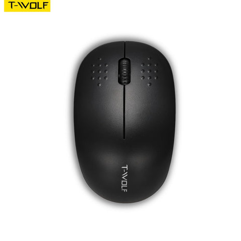 T-WOLF Q4 2.4G Wireless Optical Office Mini Mouse 3 Button 1000 DPI Ergonomic Gaming Mouse for PC/Laptop Black