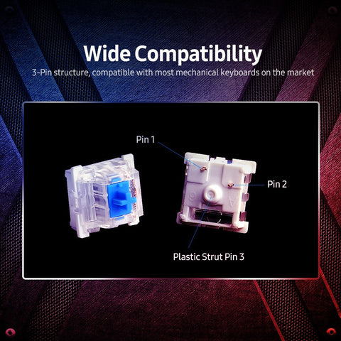 General Mechanical Keyboard Shaft Switch Replaceable Mechanical Keyboard Switch OUTMU Mechanical Blue Switch 68PCS