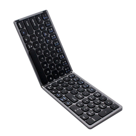Foldable BT Wireless Keyboard Portable Keyboard Pocket-size Keyboard Support Android Windows IOS Smartphone and Tablet Grey