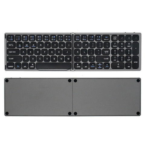 Foldable BT Wireless Keyboard Portable Keyboard Pocket-size Keyboard Support Android Windows IOS Smartphone and Tablet Grey