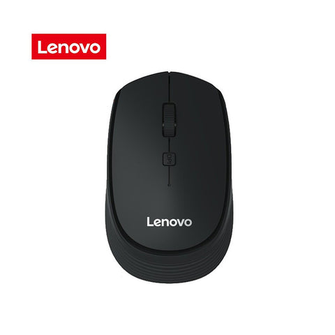 Lenovo M202 2.4GHz Wireless Mouse Office Mouse 4 Keys Mute Mice Ergonomic Design with 3 Adjustable DPI for PC Laptop Black