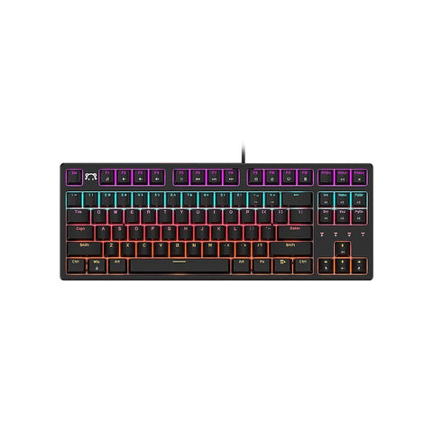 DaiDai STK130 USB Wired Mechanical Keyboard Mixed Light Keyboard 87 Keys Gaming Office Keyboard Ergonomic Design Black (Blue Switch)