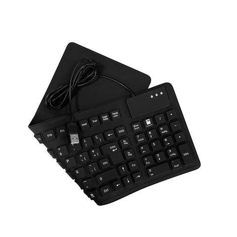 105 Keys Spanish USB Wired Silicone Keyboard Foldable Soft Silicone Waterproof Dustproof Keyboard for Desktop Computer Laptop