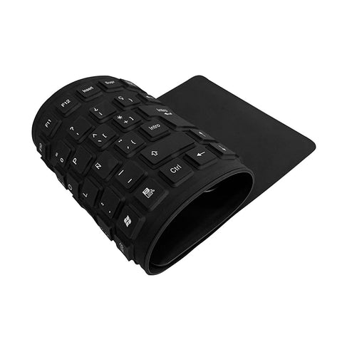 105 Keys Spanish USB Wired Silicone Keyboard Foldable Soft Silicone Waterproof Dustproof Keyboard for Desktop Computer Laptop