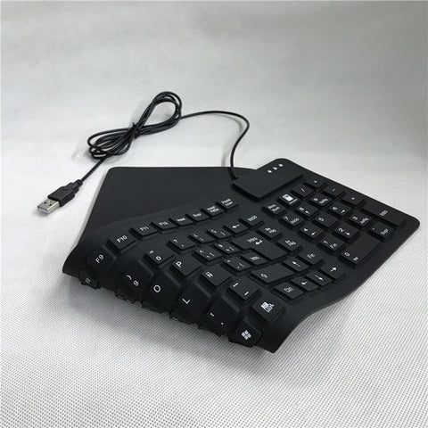 105 Keys Spanish USB Wired Silicone Keyboard Foldable Soft Silicone Waterproof Dustproof Keyboard for Desktop Computer Laptop