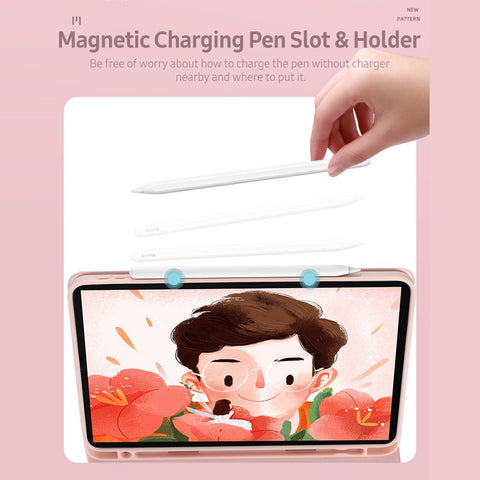 Detachable BT Keyboard Case with Touchpad Charging Pen Slot Compatible with iPad Pro11 2018/2020/ iPad air4 2020 Pink