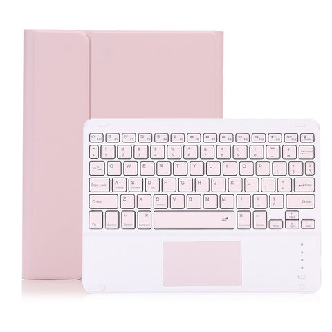 Detachable BT Keyboard Case with Touchpad Charging Pen Slot Compatible with iPad Pro11 2018/2020/ iPad air4 2020 Pink
