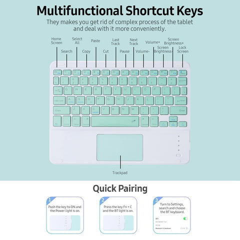 Detachable BT Keyboard Case with Touchpad Charging Pen Slot Compatible with iPad Pro11 2018/2020/ iPad air4 2020 Pink