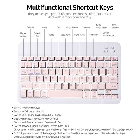 Detachable BT Keyboard Case with Elastic Pen Slot Compatible with iPad Pro11 2018/2020/ iPad air4 2020 Pink
