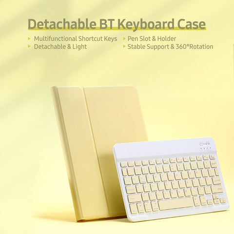 Detachable BT Keyboard Case with Elastic Pen Slot Compatible with iPad Pro11 2018/2020/ iPad air4 2020 Pink