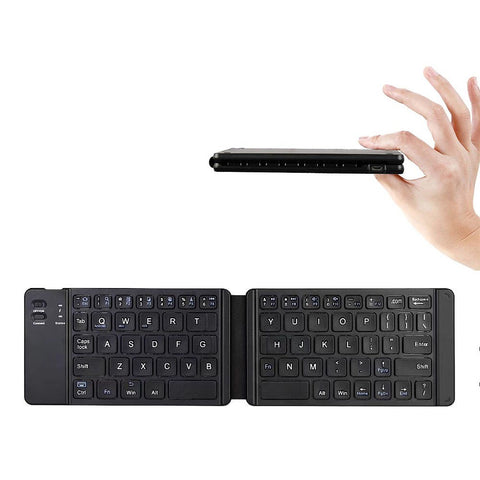 Folding Pocket-size BT Keyboard Scissor Switch Keyboard Compatible with iOS/Android/Windows Laptops Tablets Cellphones Black
