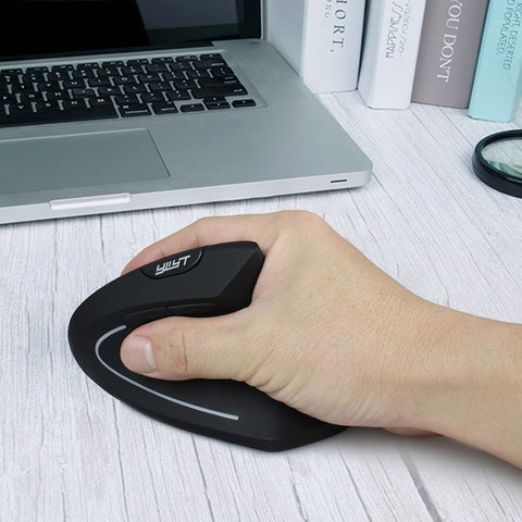 YWYT 2.4G Wireless Vertical Mouse Ergonomic Vertical Mouse Upright Mouse Optical Mouse 3 Adjustable DPI Levels/ Plug&Play Black