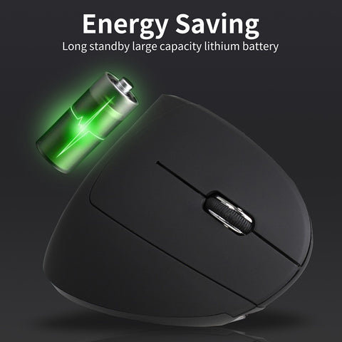 YWYT 2.4G Wireless Rechargeable Vertical Mouse Ergonomic Upright Mouse Optical Mouse 3 Adjustable DPI Levels/ Plug&Play Black