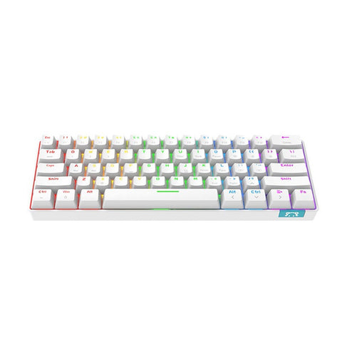 Daidai STK61 BT&Wired Dual-mode Mechanical Keyboard 61 Keys Mixed Light Gaming Office Mechanical Keyboard White (Blue Switches)
