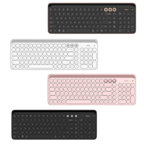 MIIIW 102 Keys Wireless BT&2.4GHz Dual-mode Office Keyboard with Integrated Soft Rubber Bracket Multi-system Compatible Pink