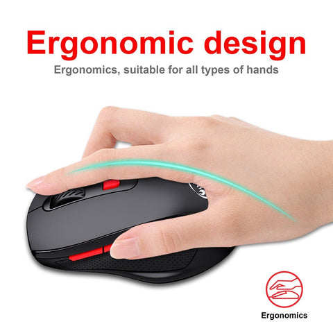 HXSJ T67 BT3.0/BT5.0 Wireless Mouse 6 Keys Mute Office Gaming Mouse Ergonomic Mice with 3-level Adjustable DPI for PC Laptop