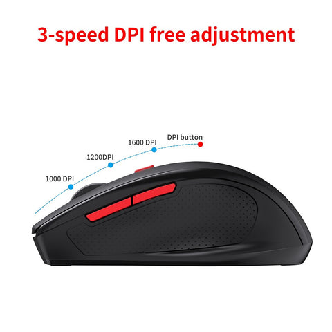 HXSJ T67 BT3.0/BT5.0 Wireless Mouse 6 Keys Mute Office Gaming Mouse Ergonomic Mice with 3-level Adjustable DPI for PC Laptop