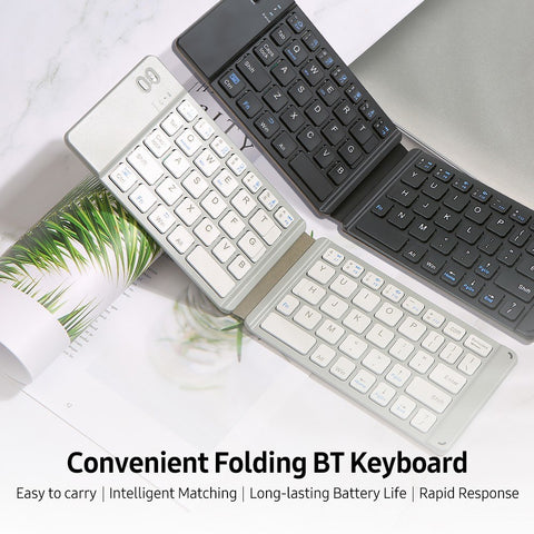Convenient Folding BT Keyboard Compatibility Intelligent Matching Simple & Compact Long-lasting Battery Life