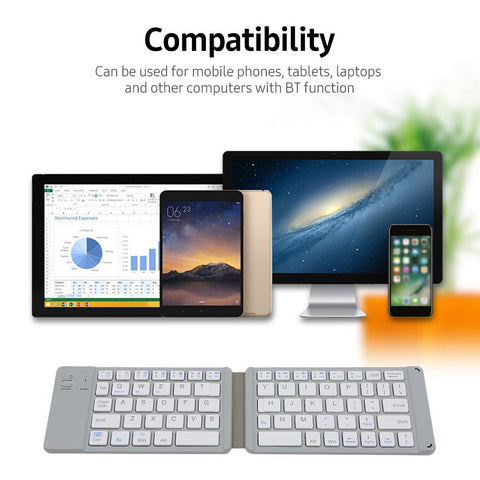 Convenient Folding BT Keyboard Compatibility Intelligent Matching Simple & Compact Long-lasting Battery Life