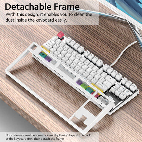 RGB Backlit Mechanical Keyboard N-key Rollover/ Blue Switch/ Macro Recording Keys/ Detachable Frame/ 10 PBT Keycaps Black