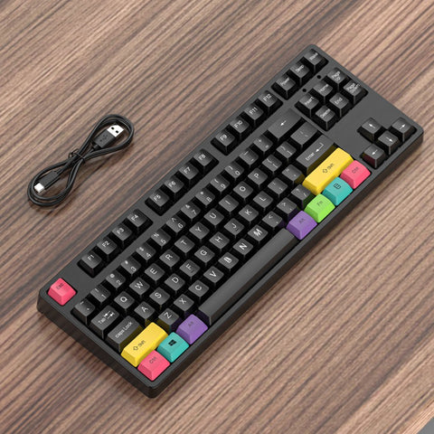 RGB Backlit Mechanical Keyboard N-key Rollover/ Blue Switch/ Macro Recording Keys/ Detachable Frame/ 10 PBT Keycaps Black