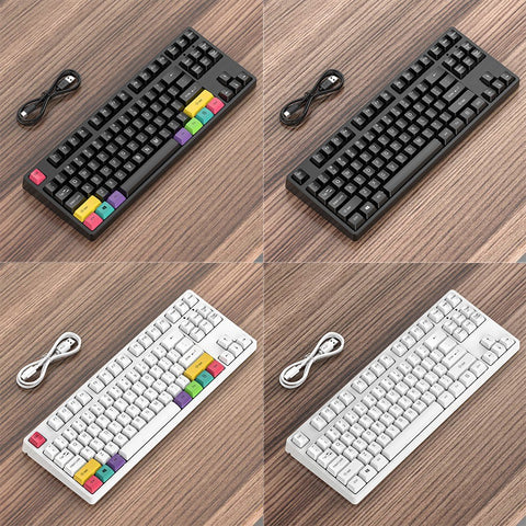 RGB Backlit Mechanical Keyboard N-key Rollover/ Blue Switch/ Macro Recording Keys/ Detachable Frame/ 10 PBT Keycaps Black