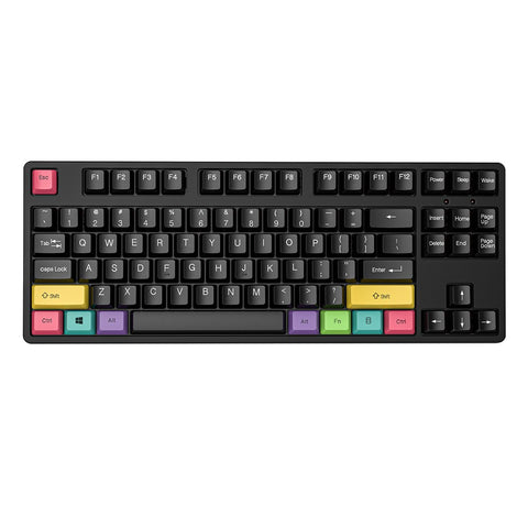 RGB Backlit Mechanical Keyboard N-key Rollover/ Blue Switch/ Macro Recording Keys/ Detachable Frame/ 10 PBT Keycaps Black
