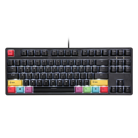 RGB Backlit Mechanical Keyboard N-key Rollover/ Blue Switch/ Macro Recording Keys/ Detachable Frame/ 10 PBT Keycaps Black