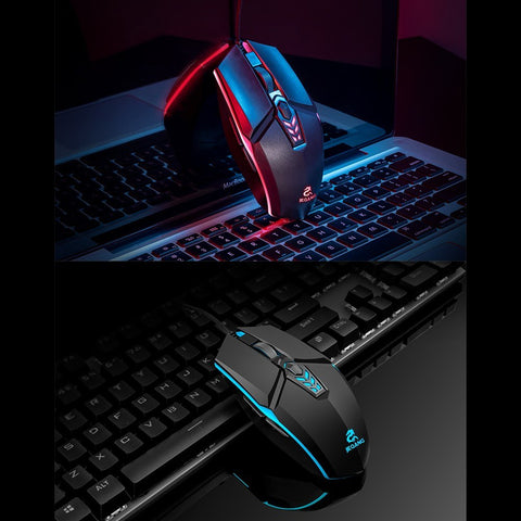 JM-518 6D Wired Gaming Mouse E-sports Gaming Mouse Ergonomic Mice with 4 Adjustable DPI 4-color Breathing Light Plug&Play