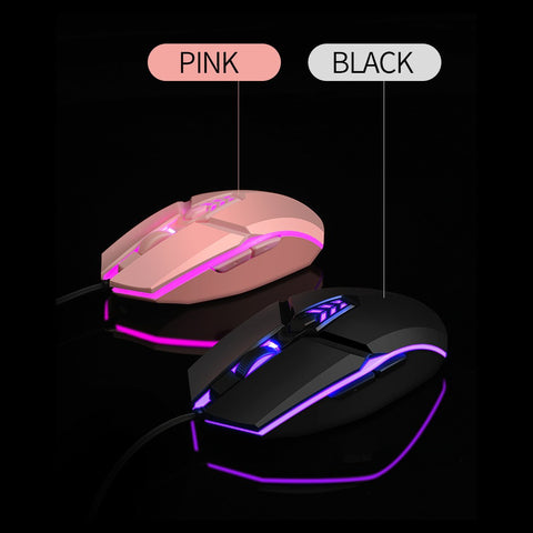 JM-518 6D Wired Gaming Mouse E-sports Gaming Mouse Ergonomic Mice with 4 Adjustable DPI 4-color Breathing Light Plug&Play