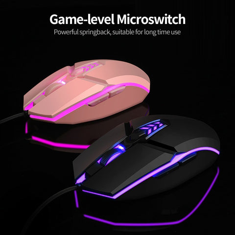 JM-518 6D Wired Gaming Mouse E-sports Gaming Mouse Ergonomic Mice with 4 Adjustable DPI 4-color Breathing Light Plug&Play