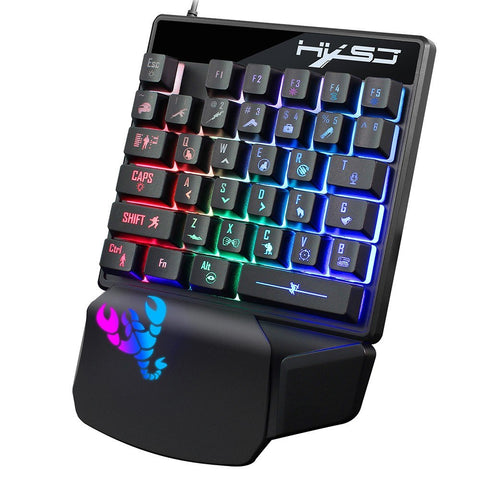 HXSJ Wired Keyboard and Mouse Combo V400 35 Keys Single-hand Gaming Keyboard+A904 RGB Gaming Mouse Set for PC Laptop