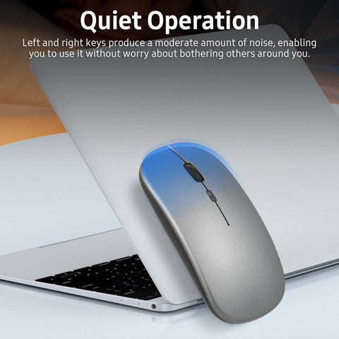 2.4G BT 5.0 Wireless Ergonomic Slim Mouse Less Noise 3 Adjustable DPI Levels Rechargeable Mouse for Laptop, Computer, Black