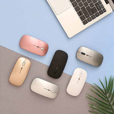 2.4G BT 5.0 Wireless Ergonomic Slim Mouse Less Noise 3 Adjustable DPI Levels Rechargeable Mouse for Laptop, Computer, Black