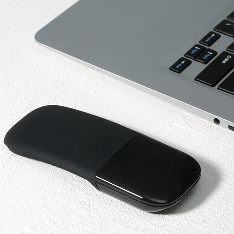 Portable BT 3.0 Wireless Touch Mouse with Left & Right Silent Buttons Foldable Slim Mouse for Home/Office/Travel, Black