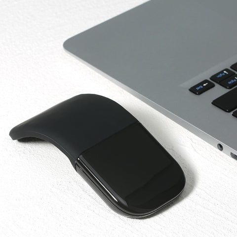 Portable BT 3.0 Wireless Touch Mouse with Left & Right Silent Buttons Foldable Slim Mouse for Home/Office/Travel, Black
