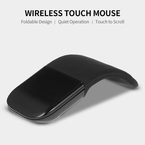 Portable BT 3.0 Wireless Touch Mouse with Left & Right Silent Buttons Foldable Slim Mouse for Home/Office/Travel, Black
