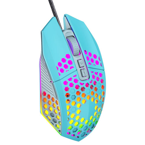 Wired RGB Backlit 8000 DPI Gaming Mouse 7 Programmable Buttons 6 Adjustable DPI Levels Back-to-desktop Button, Pink