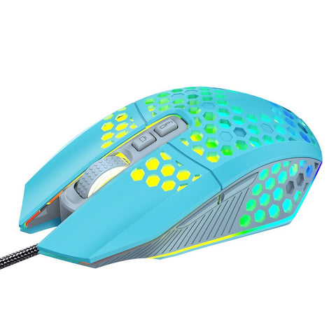 Wired RGB Backlit 8000 DPI Gaming Mouse 7 Programmable Buttons 6 Adjustable DPI Levels Back-to-desktop Button, Pink